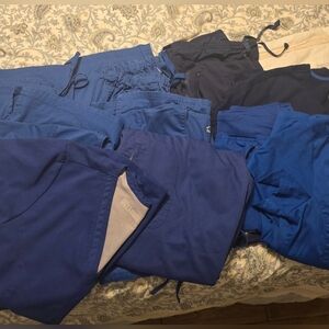 Blue and Navy Scrub Set Bundle